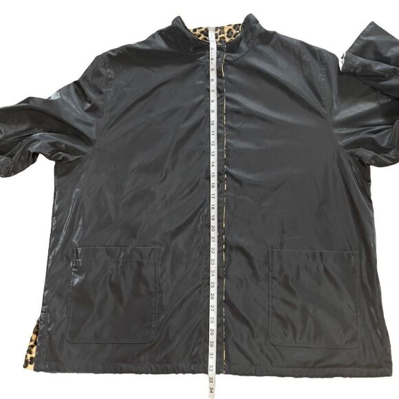 DENNIS BASSO Leopard Print & Shimmery Black Reversible Jacket XXL - Picture 14 of 15